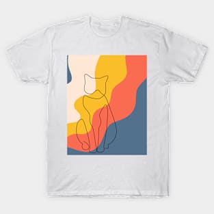 Abstract Feline Contemplation T-Shirt